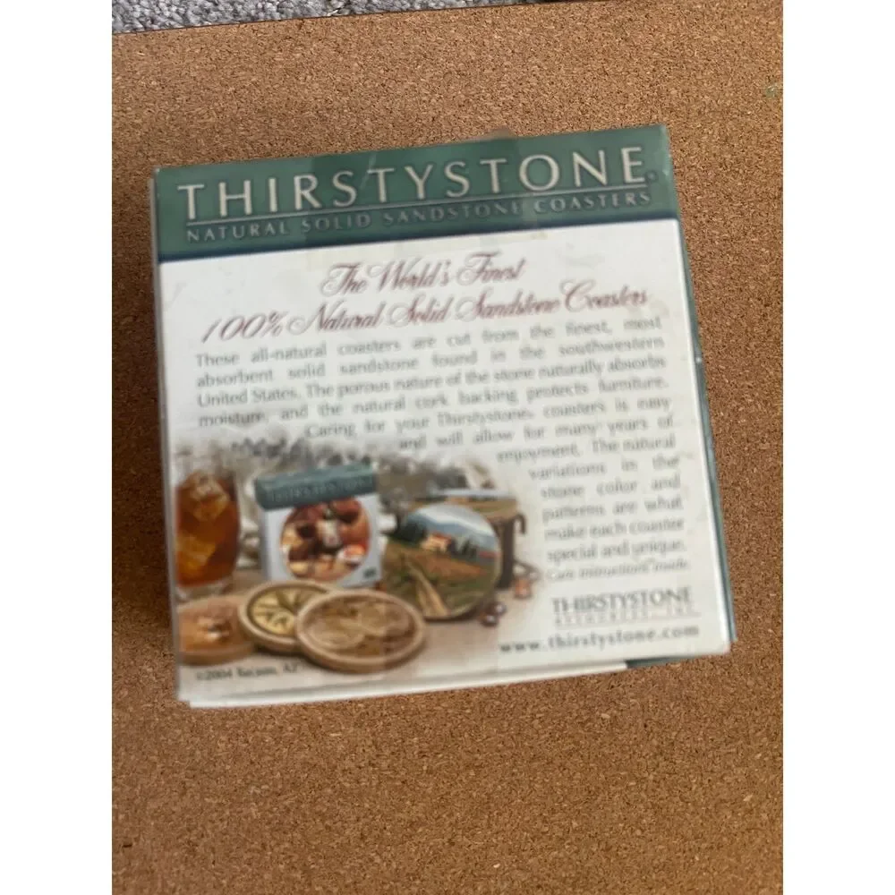 NOS 2000 Thirstystone Sandstone Coaster Eagle Set of 4 Made In The USA Boxed